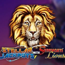 Stellar Jackpots with Serengeti Lions online game logo by Lightning Box Game on ringosspin.it