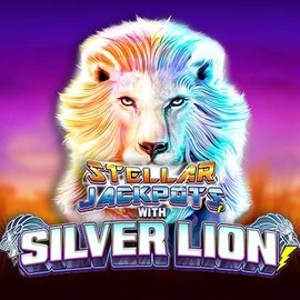 Official Jackpots logo: Stellar Jackpots with Silver Lion by Lightning Box Game at Ringospin Casino